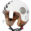 BOSERMEM Casco Jet Semi-Integrale Con Visiera （Blanco XL 59-60cm）