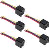 EMSea 5 Pezzi Presa Per Cablaggio Relè Automobilistico A 5 Pin 12V 60 70 80 Amp Per Relè Ad Alta Potenza Amp 13,5 Cm