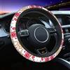 Mexpekil Coprivolante universale per auto con fiori rossi e blu, antiscivolo, accessorio decorativo per auto, adatto alla maggior parte delle auto (38 cm), confezione da 1