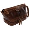 SID & VAIN® borsa toiletry vera pelle vintage NOTTINGHAM grande borsetta necessaire Toilette pochette beauty case da Viaggio uomo marrone prodotto artigianale