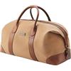 DRAKENSBERG Duffel Weekender - Borsone grande, borsa da viaggio, retrò vintage, per donna e uomo, espandibile, realizzata a mano in qualità premium, 60L, tela e pelle, beige kaki, marrone, DR00116