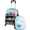 COSTWAY Set di 2 Valigia per Bambini, 17 Valigia+ 13 Zaino, con Ruote Girevoli a 360°, Maniglia Retrattile e Spallacci Regolabili, Ideale per Viaggiare in Modo Comodo e Divertente (Modello 4)
