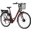 F.lli Schiano Bici Elettrica Uomo Donna 28, Batteria Rimovibile 540Wh, Motore 250W, E-Moon Rosso