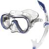 Seac Set Giglio, Set Snorkeling con Maschera Subacquea e Snorkel con Valvola di Spurgo Acqua per Adulti e Ragazzi, trasparente/blu, ridotta