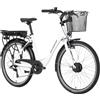 F.lli Schiano Bici Elettrica Uomo Donna 26, Batteria Rimovibile 540Wh, Motore 250W, E-Moon Bianco