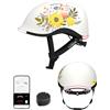 Lumos Nyxel MIPS - Casco da bicicletta a LED City & Commuter | Illuminazione a 360° Fuoco Stop, MIPS, USB-C, Bluetooth, IPX6, Flower Power | M