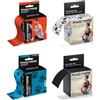 Pinotape Set sensitive | Classic COLORS | 3 nastri da 5 cm x 5 m | nastro kinesiotape impermeabile | per pelli sensibili | blu chiaro, nero chiaro e beige chiaro