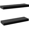 vidaXL Mensole a Muro Galleggianti 2 pz Nere 40x20x3,8 cm