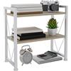 VSIWB Organizzatore per Scrivania VSIWB in Legno, Mini Mensola da Tavolo, Piccola Libreria a Scaffali Aperti, Mobiletto Compatto per Ufficio e Casa 41x20x37cm (Bianco)