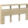 vidaXL Testiera con Contenitore a LED Rovere Sonoma 180x17x102 cm