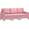 vidaXL Driezitsbank 180 cm fluweel roze