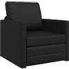 vidaXL Divano letto Nero 74 x 77 x 81 cm Pelle Artificiale
