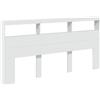 vidaXL Testiera con Contenitore a LED Bianca 200x17x102 cm
