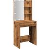 vidaXL Toeletta con LED Legno Antico 60x40x140 cm