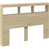 vidaXL Testiera con Contenitore a LED Rovere Sonoma 140x17x102 cm