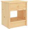 vidaXL Comodino Naturale 35x30x40 cm in Legno Massello di Pino