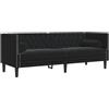 vidaXL Driezitsbank Chesterfield-stijl met bolsters fluweel zwart