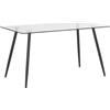 Beliani Tavolo in Vetro Trasparente per 6 Persone Gambe in Metallo 140 x 80 cm