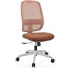 HJH Office Sedia da ufficio professionale Minoro W ergonomica girevole con meccanismo sincronico, schienale in rete regolabile in altezza, supporto lordosi flessibile, marrone