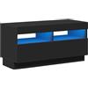 vidaXL Mobile Porta TV con Luci LED Nero 80x35x40 cm