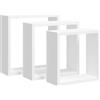 vidaXL Wandschappen kubus 3 st MDF wit