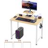 Lvhcmfohm Scrivania per Computer 80x40cm, Tavolo da Ufficio Salvaspazio con Staffa per Alzata Staccabile, Adatto per Ufficio, Soggiorno, Casa (Quercia)