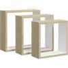 vidaXL Mensole a Cubo da Parete 3 pz Bianco Rovere Sonoma