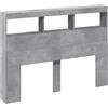 vidaXL Testiera con Contenitore a LED Grigio Cemento 140x17x102 cm