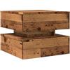 vidaXL Tavolino da Salotto con Luci LED Legno Antico 50x50x40 cm