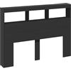 vidaXL Testiera con Contenitore a LED Nera 140x17x102 cm
