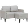 vidaXL 2-zitsbank met chaise L-vormige wolk 125 cm stof grijs