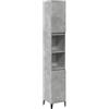 vidaXL Armadietto Bagno Grigio Cemento 30x30x190 cm Legno Multistrato