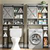 Drmilito Scaffale Bagno Salvaspazio Sopra WC e Lavatrice Multifunzionale | per Bagno, Cucina, Libreria Scaffale Legno e Metallo 80 x 30 x 172 cm