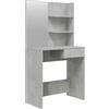 vidaXL Toeletta con Specchio Grigio Cemento 74,5x40x141 cm