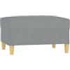 vidaXL Poggiapiedi Grigio Chiaro 70x55x41 cm in Tessuto