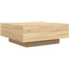 vidaXL Tavolino da Soggiorno con Luci LED Rovere Sonoma 80x80x31 cm