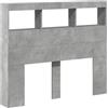 vidaXL Testiera con Contenitore a LED Grigio Cemento 120x17x102 cm