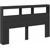 vidaXL Testiera con Contenitore a LED Nera 160x17x102 cm