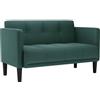 vidaXL Loveseat Bank Donkergroen 111 cm Stof
