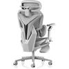 AutoFull G7 Sedia Ergonomica da Ufficio, Sedia da Gaming con Supporto Lombare Dinamico, Braccioli Girevoli a Doppio Asse 720°, Schienale Reclinabile a 140° e Cuscino Cervicale 4D (Bianco)
