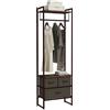 HOMCOM Appendiabiti da Terra con Asta, 3 Cassetti, 58.5x30x178 cm, Marrone