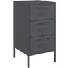 vidaXL Comodino Antracite 36x39x68 cm in Acciaio