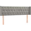 vidaXL Testiera ad Orecchio Grigio Chiaro 147x16x78/88 cm in Velluto