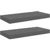 vidaXL Wandschappen zwevend 2 st 50x23,5x3,8 cm MDF hoogglans grijs