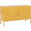 Beliani Credenza in Metallo giallo con Piedini Alti e Ripiani 100 x 40 x 65 cm