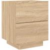 vidaXL Comodino con Luci LED Rovere Sonoma in Legno Multistrato