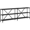 vidaXL Wandtafel 200x30x75 cm bewerkt hout en ijzer zwart