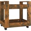 vidaXL Carrello Scrivania Rovere Fumo 60x45x60 cm Legno Multistrato