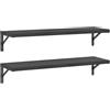 vidaXL Mensole a Muro 2 pz 100x30 cm Nero in Acciaio Inossidabile