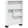 vidaXL Opbergtrolley smal 48x13x68 cm bewerkt hout wit